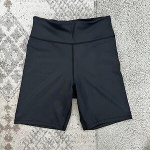 Abercrombie black metallic sheen biker shorts